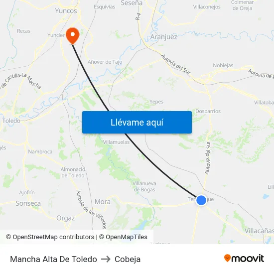 Mancha Alta De Toledo to Cobeja map