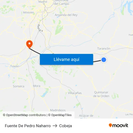Fuente De Pedro Naharro to Cobeja map