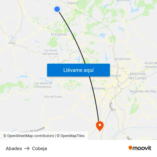 Abades to Cobeja map