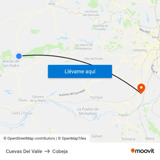Cuevas Del Valle to Cobeja map