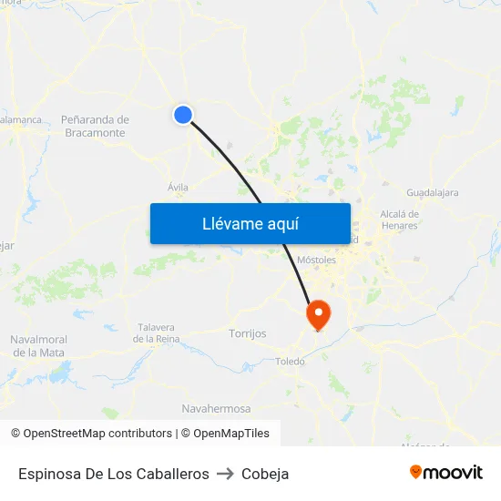 Espinosa De Los Caballeros to Cobeja map