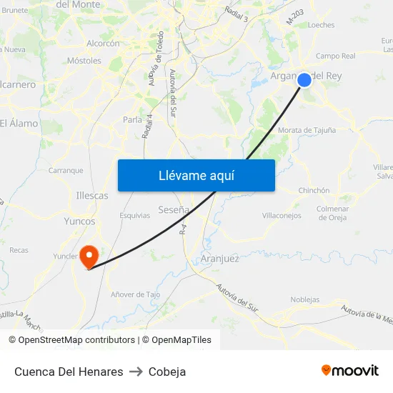 Cuenca Del Henares to Cobeja map