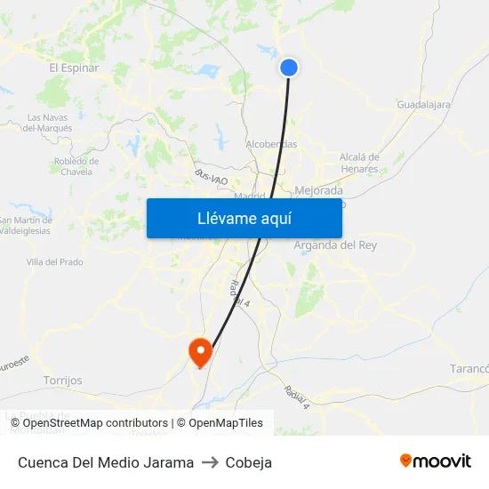 Cuenca Del Medio Jarama to Cobeja map