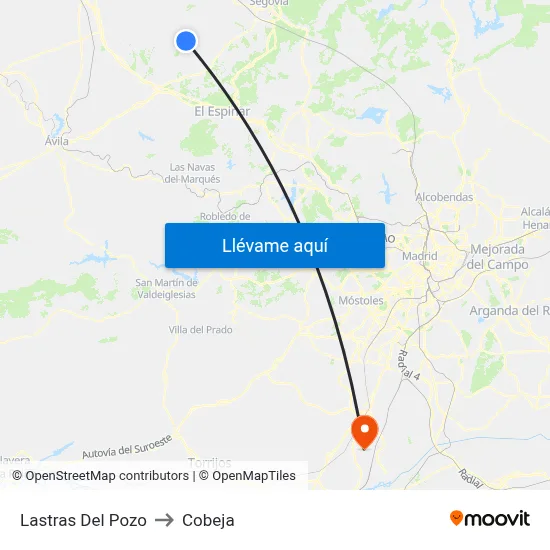 Lastras Del Pozo to Cobeja map