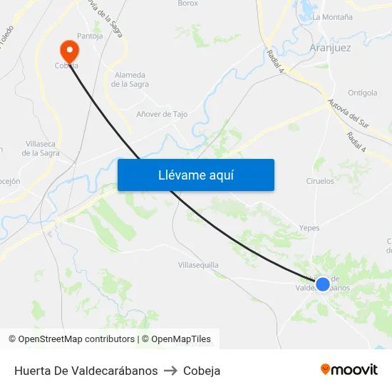 Huerta De Valdecarábanos to Cobeja map