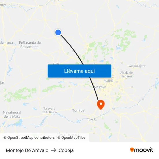 Montejo De Arévalo to Cobeja map