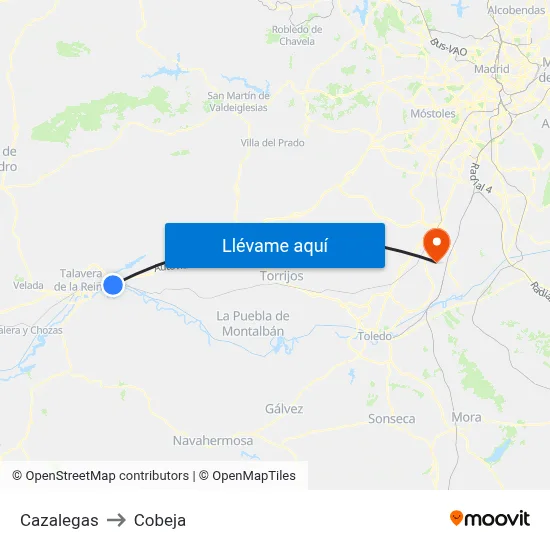 Cazalegas to Cobeja map