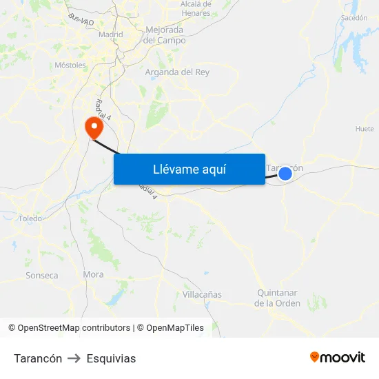Tarancón to Esquivias map