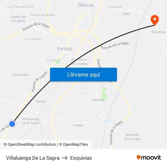 Villaluenga De La Sagra to Esquivias map