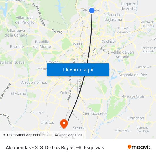 Alcobendas - S. S. De Los Reyes to Esquivias map