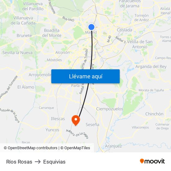 Ríos Rosas to Esquivias map