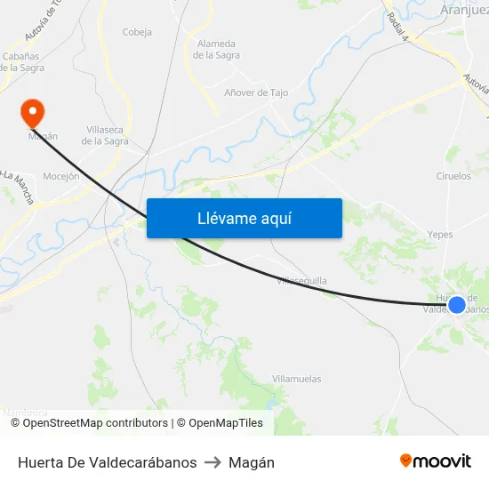 Huerta De Valdecarábanos to Magán map