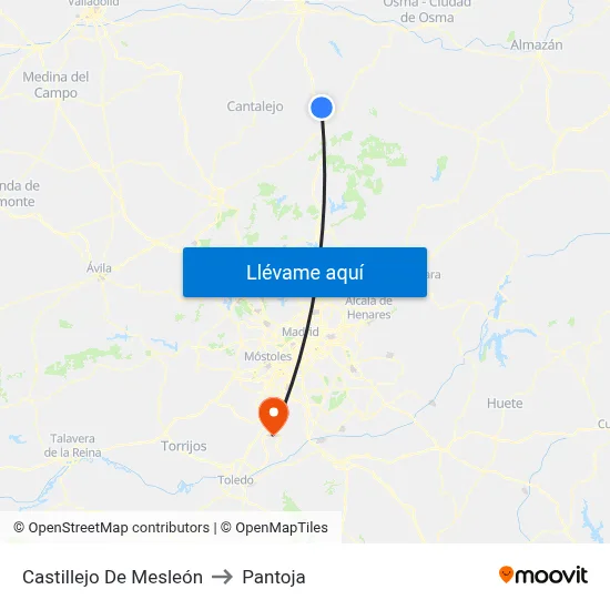 Castillejo De Mesleón to Pantoja map