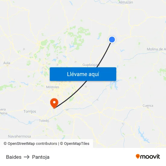 Baides to Pantoja map