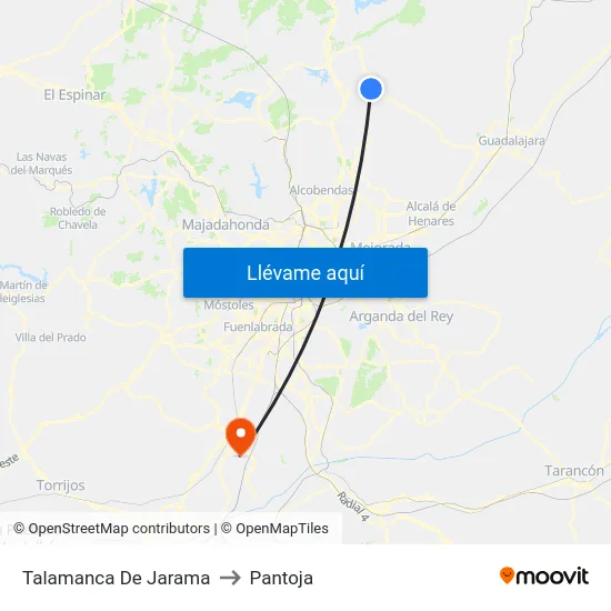 Talamanca De Jarama to Pantoja map