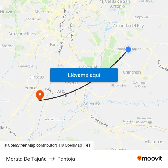Morata De Tajuña to Pantoja map
