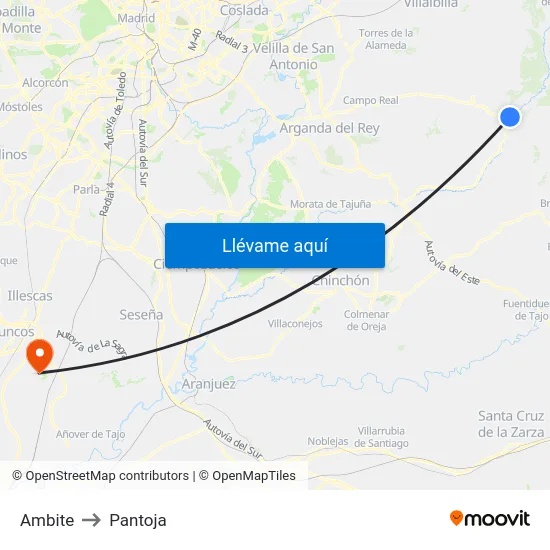 Ambite to Pantoja map