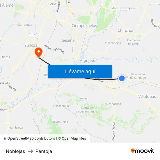 Noblejas to Pantoja map