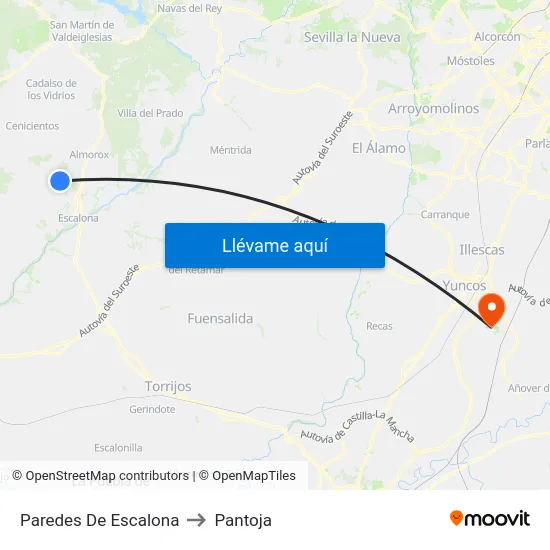 Paredes De Escalona to Pantoja map