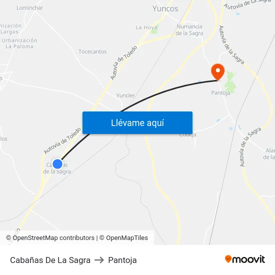 Cabañas De La Sagra to Pantoja map