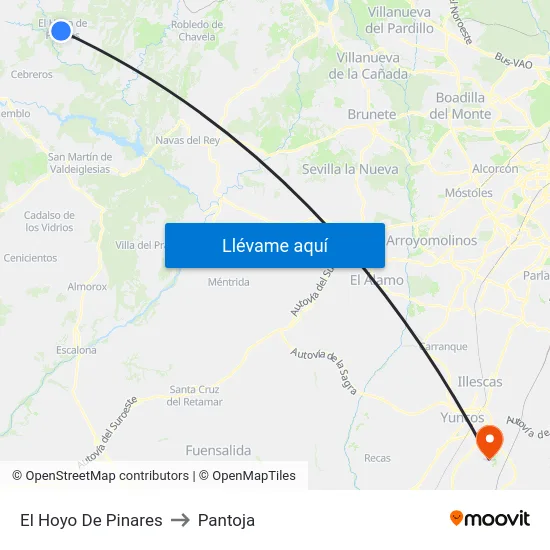 El Hoyo De Pinares to Pantoja map