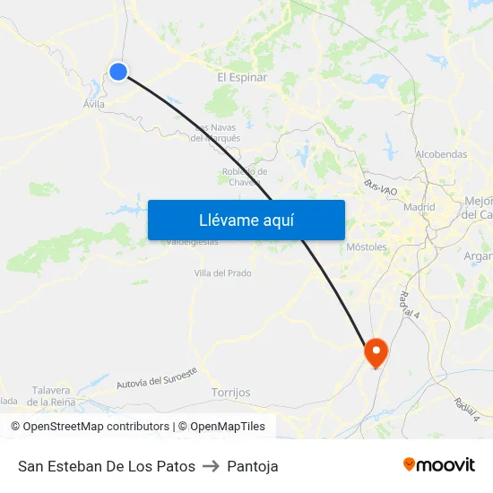 San Esteban De Los Patos to Pantoja map