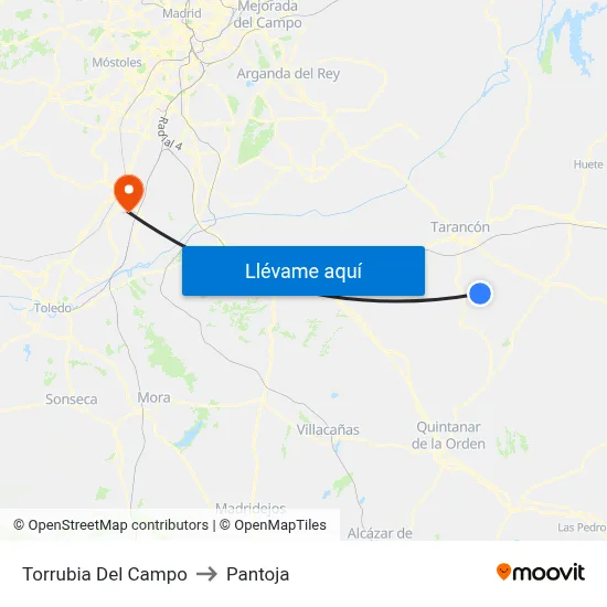 Torrubia Del Campo to Pantoja map