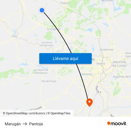 Marugán to Pantoja map