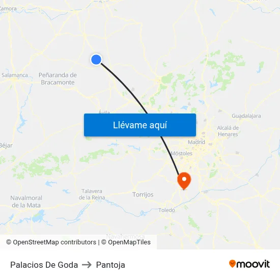 Palacios De Goda to Pantoja map
