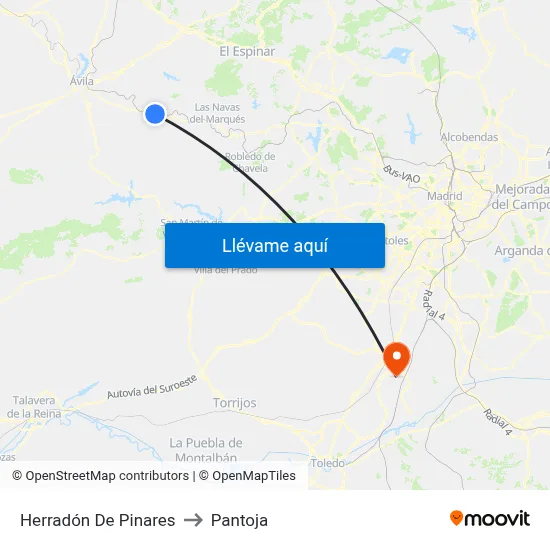 Herradón De Pinares to Pantoja map