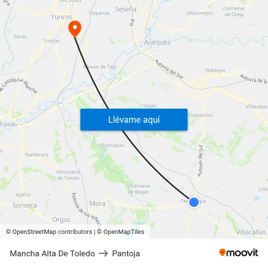 Mancha Alta De Toledo to Pantoja map