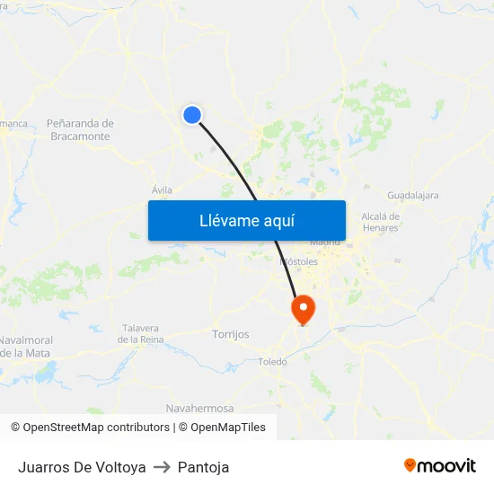 Juarros De Voltoya to Pantoja map