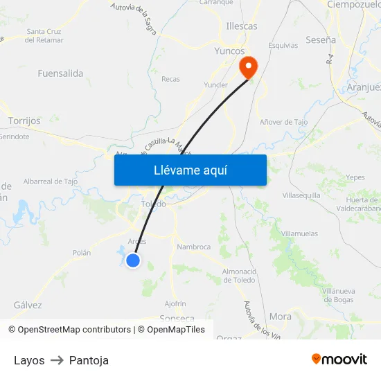 Layos to Pantoja map