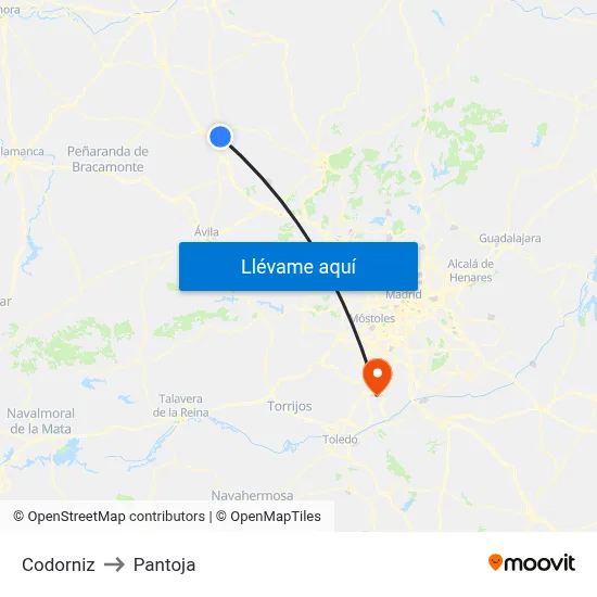Codorniz to Pantoja map