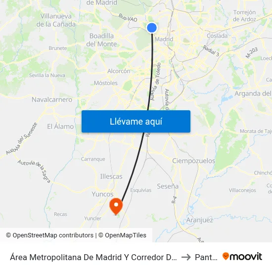 Área Metropolitana De Madrid Y Corredor Del Henares to Pantoja map