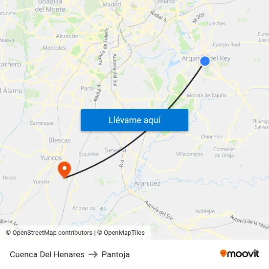 Cuenca Del Henares to Pantoja map