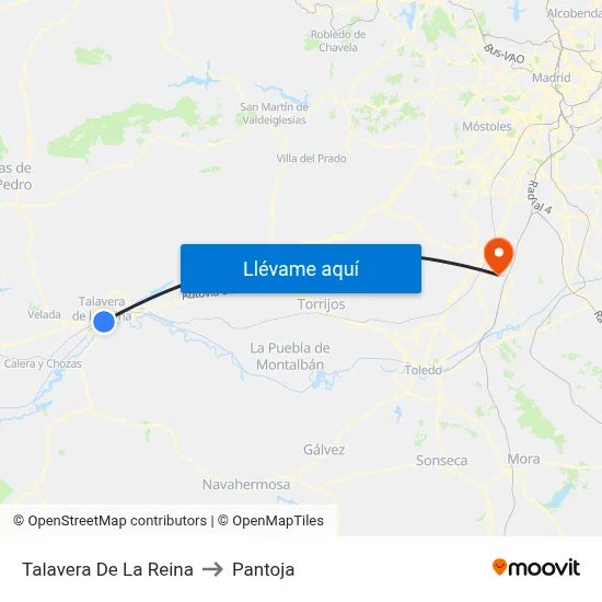Talavera De La Reina to Pantoja map