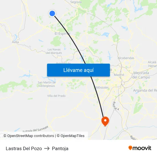 Lastras Del Pozo to Pantoja map