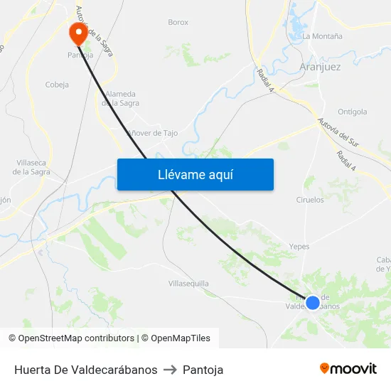 Huerta De Valdecarábanos to Pantoja map