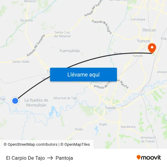 El Carpio De Tajo to Pantoja map