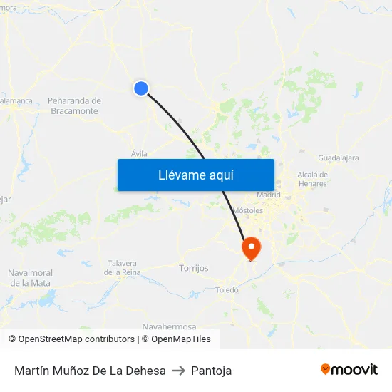 Martín Muñoz De La Dehesa to Pantoja map
