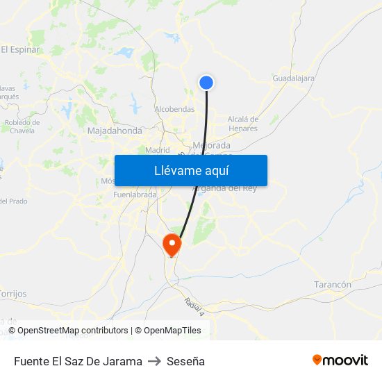 Fuente El Saz De Jarama to Seseña map