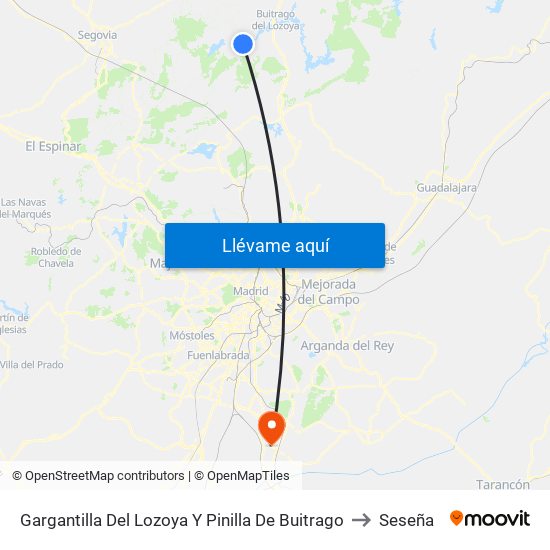 Gargantilla Del Lozoya Y Pinilla De Buitrago to Seseña map