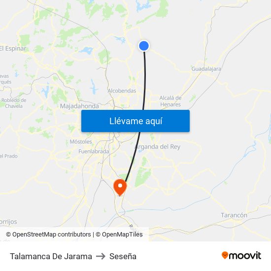 Talamanca De Jarama to Seseña map