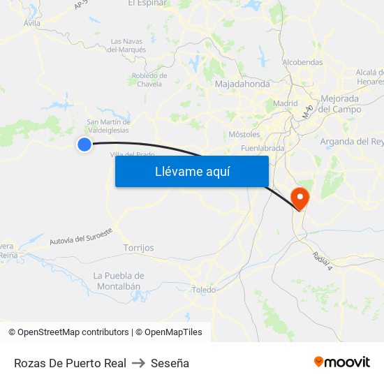 Rozas De Puerto Real to Seseña map