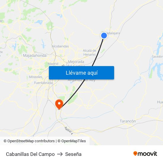 Cabanillas Del Campo to Seseña map