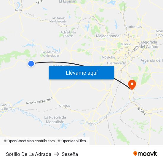 Sotillo De La Adrada to Seseña map