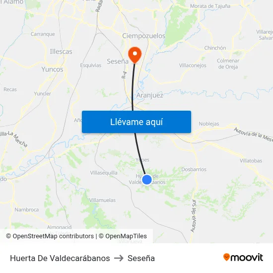 Huerta De Valdecarábanos to Seseña map