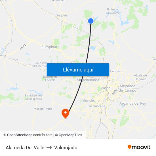 Alameda Del Valle to Valmojado map