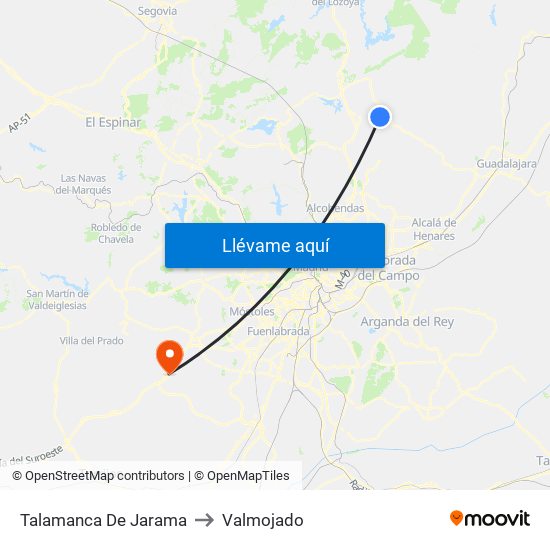 Talamanca De Jarama to Valmojado map